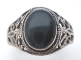 Black Onyx Sterling Silver Ring Size 13 - The Jewelry Lady's Store