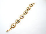 Black & Gold Enamel Rose Bracelet Vintage - The Jewelry Lady's Store