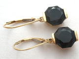 Black Onyx 14K Gold Dangle Earrings - The Jewelry Lady's Store