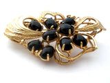 Black Onyx Vermeil Brooch Pin Vintage