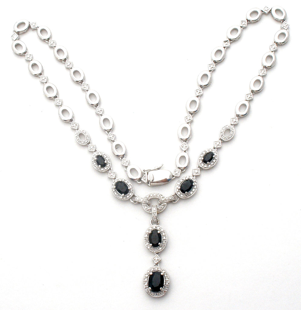 Black Onyx Lavalier 925 Necklace Ross Simons