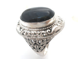 Black Onyx Ring Sterling Silver Size 10