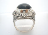 Black Onyx Ring Sterling Silver Size 10