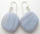 Blue Lace Agate Dangle Earrings Sterling Silver - The Jewelry Lady's Store