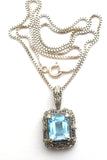 Blue Topaz Sterling Silver Necklace 18" - The Jewelry Lady's Store