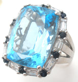 Blue Topaz Sterling Silver Size 7 Ring