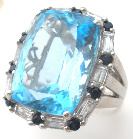 Blue Topaz Sterling Silver Size 7 Ring