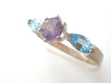 Blue Topaz & Amethyst Ring Size 6 - The Jewelry Lady's Store