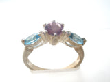 Blue Topaz & Amethyst Ring Size 6 - The Jewelry Lady's Store