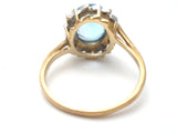 Blue Topaz & Diamond Halo Ring 10K Gold Size 8.25 - The Jewelry Lady's Store