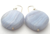 Blue Lace Agate Dangle Earrings Sterling Silver - The Jewelry Lady's Store