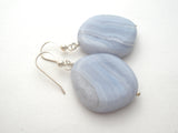 Blue Lace Agate Dangle Earrings Sterling Silver - The Jewelry Lady's Store