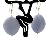 Blue Lace Agate Dangle Earrings Sterling Silver - The Jewelry Lady's Store