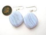 Blue Lace Agate Dangle Earrings Sterling Silver - The Jewelry Lady's Store