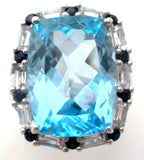 Blue Topaz Sterling Silver Size 7 Ring