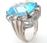 Blue Topaz Sterling Silver Size 7 Ring