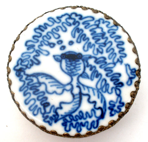 Blue & White Porcelain Trinket Box Vintage
