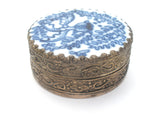 Blue & White Porcelain Trinket Box Vintage - The Jewelry Lady's Store