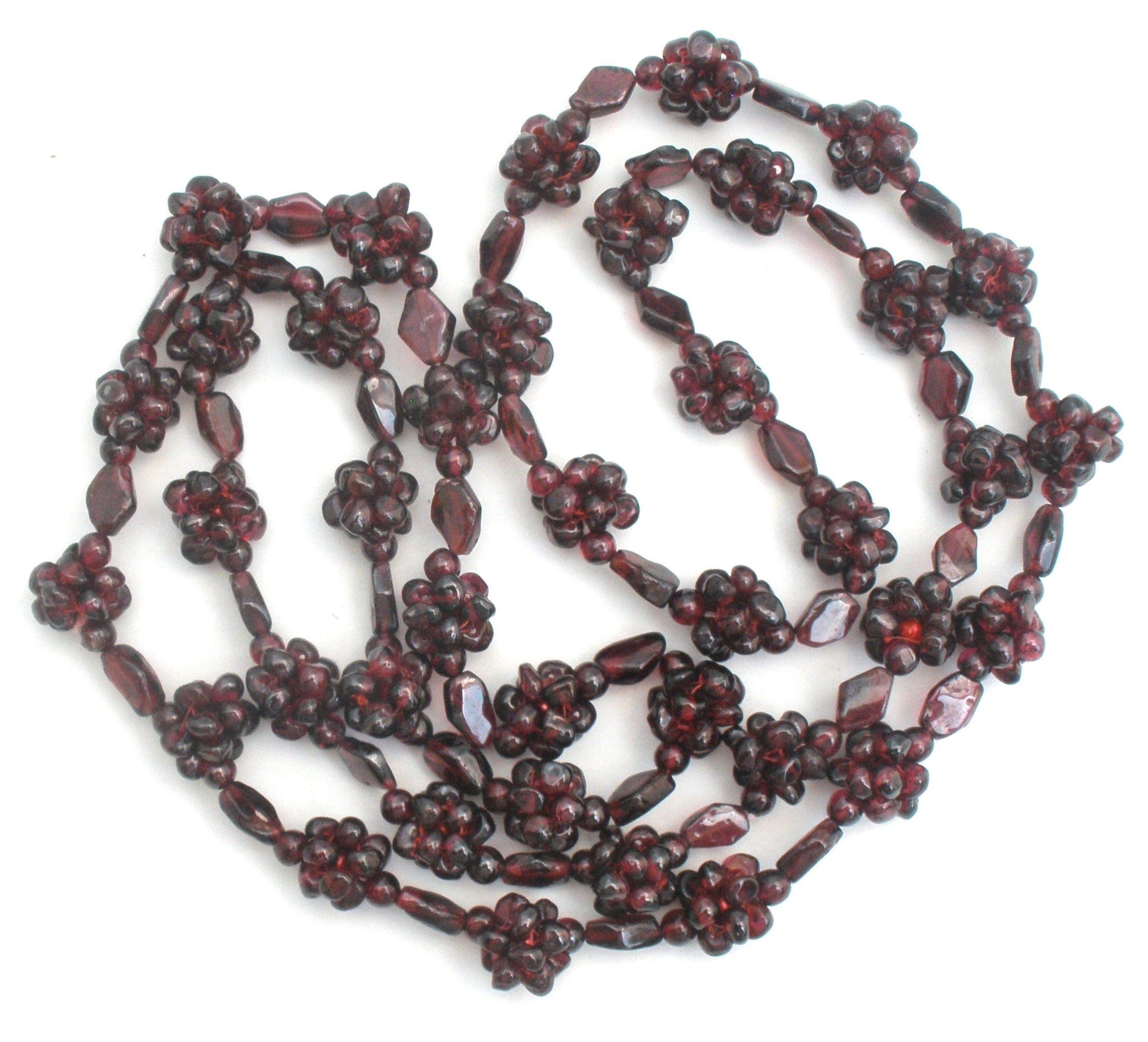 Bohemian Garnet Cluster Bead Necklace 36 Vintage – The Jewelry