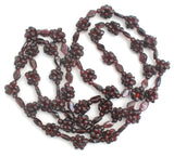 Bohemian Garnet Cluster Bead Necklace 36" Vintage - The Jewelry Lady's Store