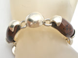 Brown & Black Jasper Sterling Silver Bracelet Vintage - The Jewelry Lady's Store