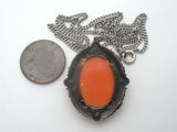 Cameo Pendant Necklace Sterling Silver 18"