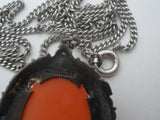 Cameo Pendant Necklace Sterling Silver 18"