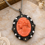 Cameo Pendant Necklace Sterling Silver 18"