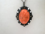Cameo Pendant Necklace Sterling Silver 18"