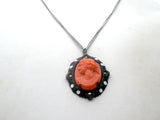 Cameo Pendant Necklace Sterling Silver 18"