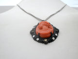 Cameo Pendant Necklace Sterling Silver 18"