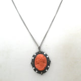 Cameo Pendant Necklace Sterling Silver 18"