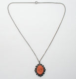 Cameo Pendant Necklace Sterling Silver 18"
