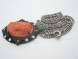 Cameo Pendant Necklace Sterling Silver 18"