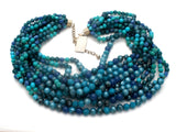 Chico's Multi Strand Blue Lucite Bead Necklace - The Jewelry Lady's Store