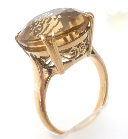 Citrine Ring 10K Gold Size 7 Vintage