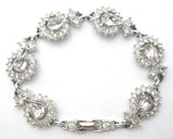 Clear Rhinestone Bracelet 7" Vintage - The Jewelry Lady's Store