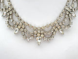 Clear Rhinestone Necklace 15" Long Vintage - The Jewelry Lady's Store