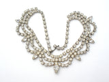 Clear Rhinestone Necklace 15" Long Vintage - The Jewelry Lady's Store