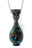 Cloisonne Vase Necklace Sterling Silver - The Jewelry Lady's Store