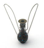 Cloisonne Vase Necklace Sterling Silver - The Jewelry Lady's Store