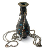 Cloisonne Vase Necklace Sterling Silver - The Jewelry Lady's Store