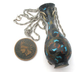 Cloisonne Vase Necklace Sterling Silver - The Jewelry Lady's Store