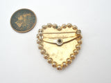 Coro Heart Rose Enamel Heart Brooch Pin Vintage - The Jewelry Lady's Store