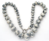 Dark Blue & White Howlite Bead Necklace 22" - The Jewelry Lady's Store