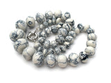 Dark Blue & White Howlite Bead Necklace 22" - The Jewelry Lady's Store