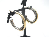David Yurman Sterling Silver & 18K Gold Hoop Earrings
