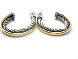 David Yurman Sterling Silver & 18K Gold Hoop Earrings