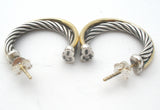 David Yurman Sterling Silver & 18K Gold Hoop Earrings