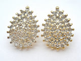 Diamond Cluster Earrings 14K Gold Vintage